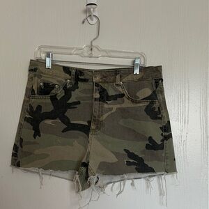 Topshop Camouflage Cutoff Shorts